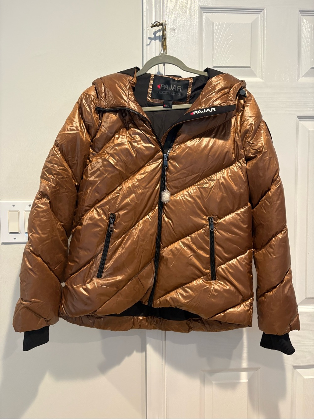 Pajar Women's Metallic Copper Brown Puffer Jacket